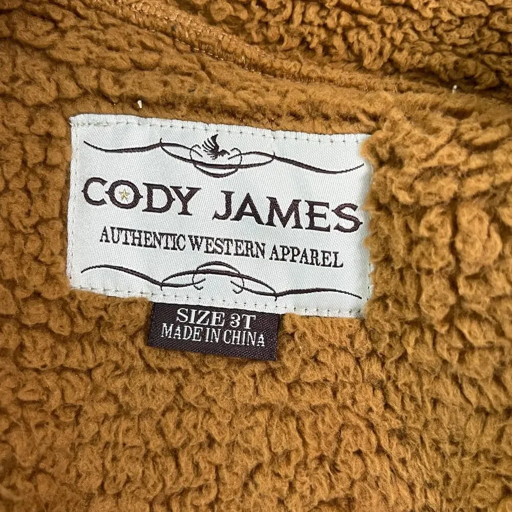 Cody James Vest‎ Boys Size 3T Brown Faux Sherpa Full Zip Mock Neck Sleeveless